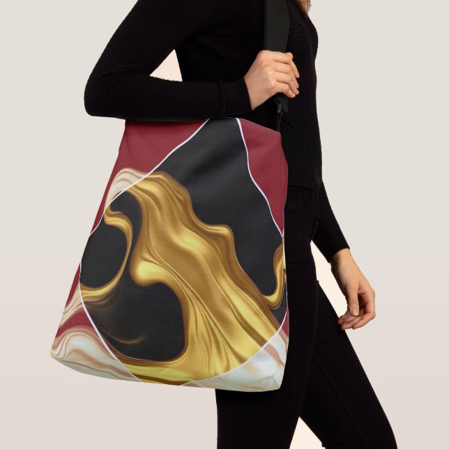 Sac Ajustable The Royal Flow: Regal Crimson & Gold Luxury Achemp (De près)