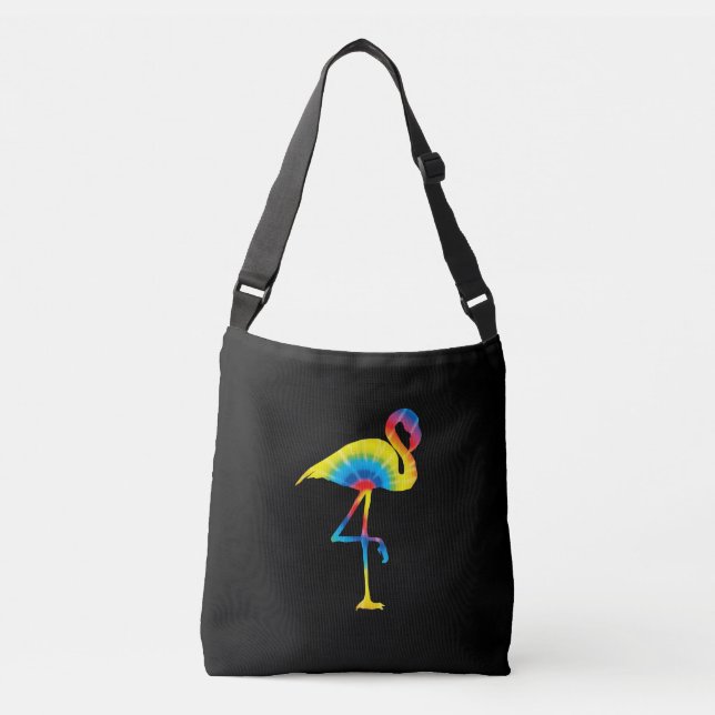 Sac Ajustable Tie Dye Flamant rose arc-en-ciel Imprimer Oiseau A (Devant)