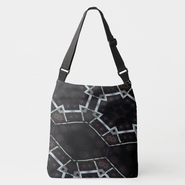 Sac Ajustable tirage abstrait MODERNE en gris-noir (Devant)