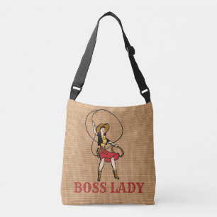 Sac Ajustable Toile de jute de Faux de Madame Vintage Cowgirl
