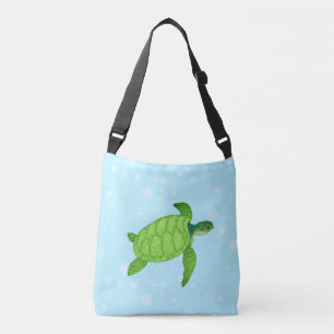 Sac Ajustable Tortue de mer sur arrière - plan bleu clair