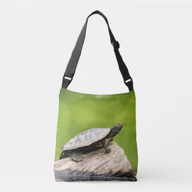 Sac Ajustable Tortue peinte sur un bûcher (Devant)