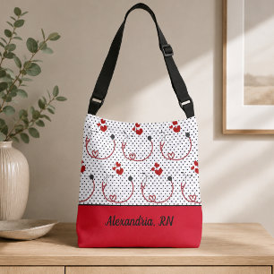 Sac Ajustable Tote Signature Stéthoscopes, Cœurs et Points Signa