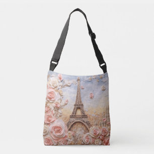 Sac Ajustable Tour Eiffel Paris France Floral rose français
