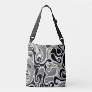 Sac Ajustable tourbillon rétro en gribouillis noir et blanc