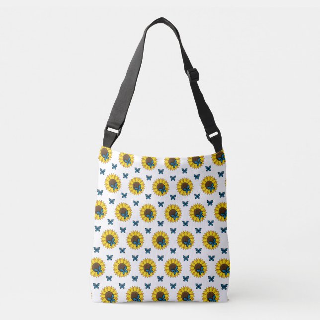 Sac Ajustable Tournesol et papillon bleu (Devant)