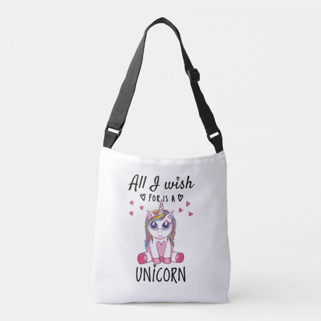 Sac Ajustable Tout ce que je souhaite est une Licorne (Devant)