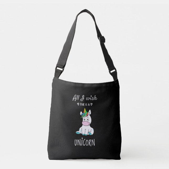 Sac Ajustable Tout ce que je souhaite est une licorne (Devant)
