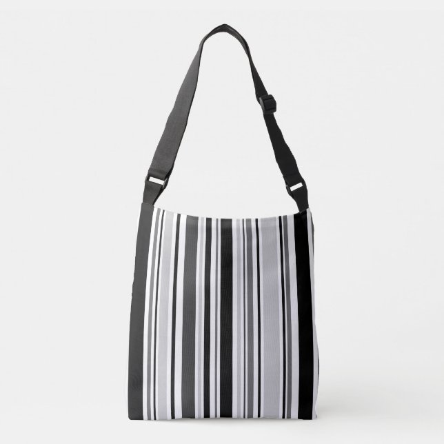Sac Ajustable Tout-En-Imprimé Moderne Gris, Noir, Blanc, Gris (Devant)
