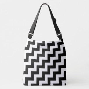 Sac Ajustable Tout plus de - zigzags diagonaux noirs et blancs