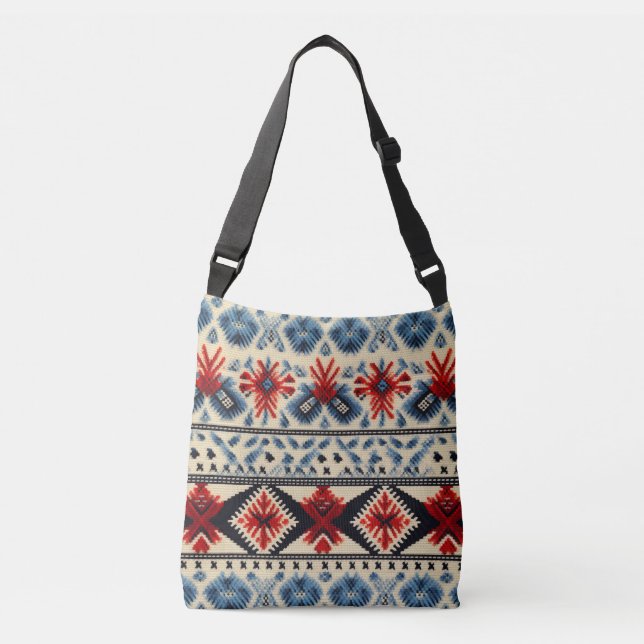 Sac Ajustable Traditional Folk Embroidery Stripe  Pattern (Devant)
