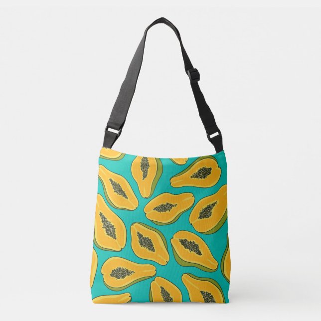 Sac Ajustable Tranches de papaye turquoise (Devant)