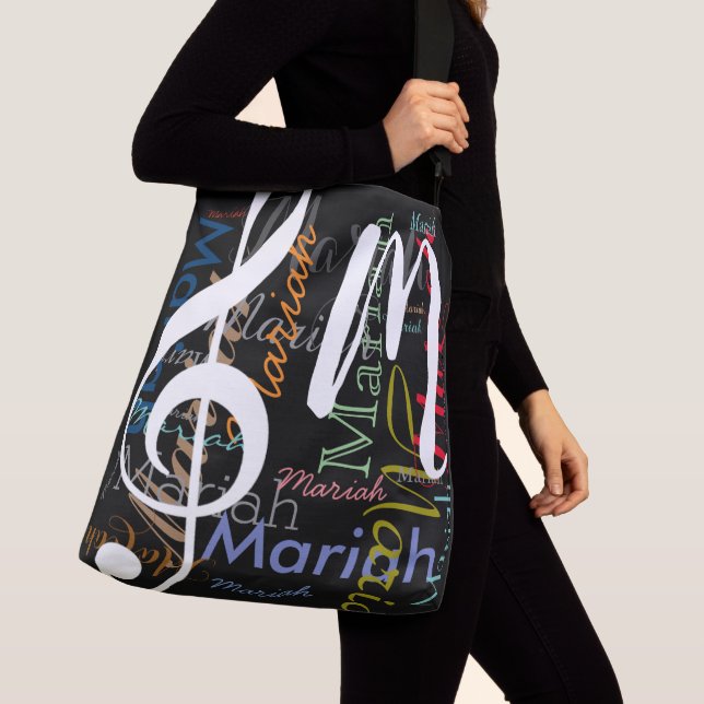 Sac Ajustable Treble Clef musique monogramme avec noms de couleu (De près)