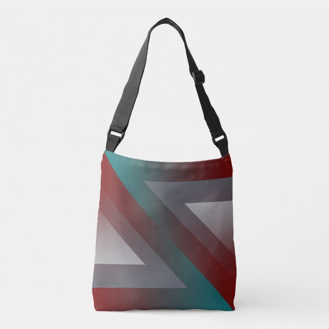 Sac Ajustable triangle gris bordeaux turquoise (Devant)