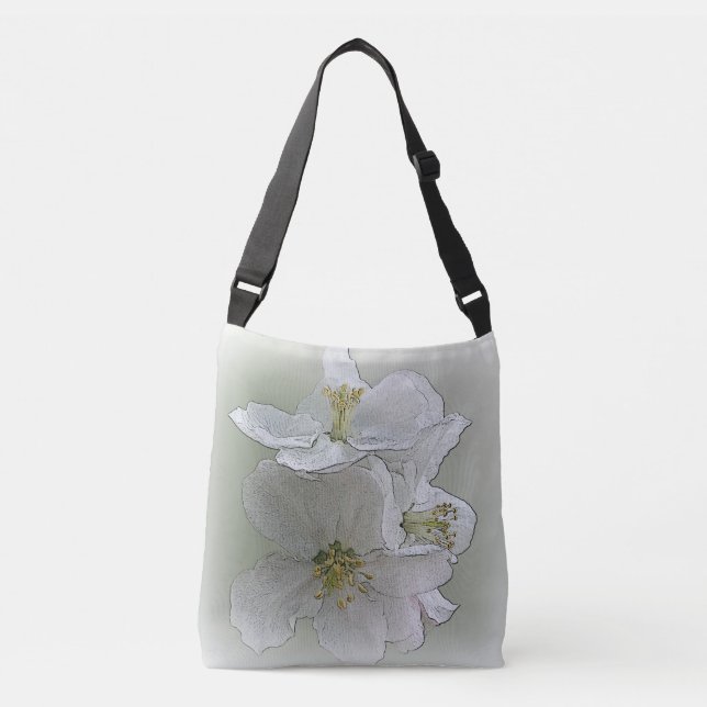 Sac Ajustable trois fleurs blanches (Devant)