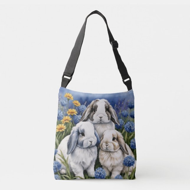 Sac Ajustable Trois petits lapins de lop (Devant)