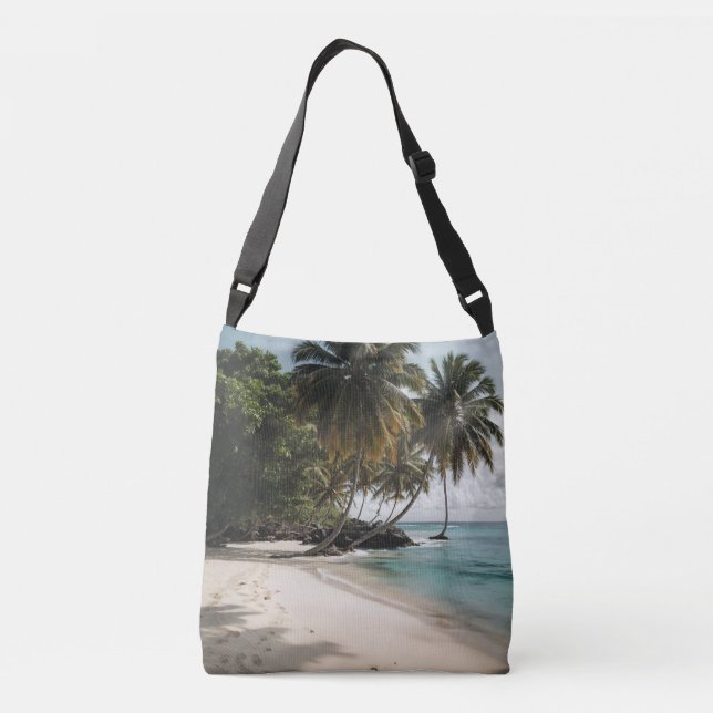 Sac Ajustable Tropical Island Beach Ocean Green Photo (Dos)