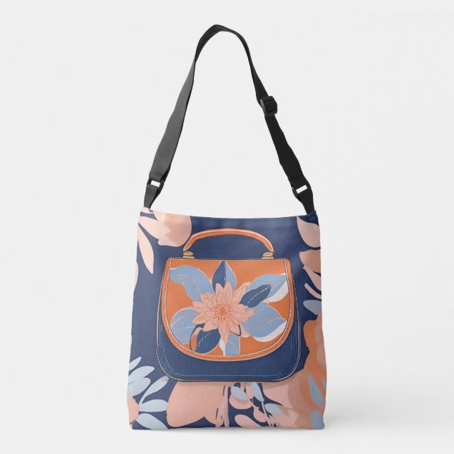 Sac Ajustable Tropical Orange Blue Purse IA art (Dos)