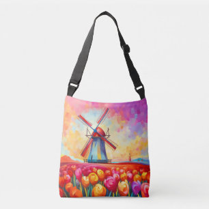 Sac Ajustable Tulipes de campagne Concept d'art coloré Abstrait