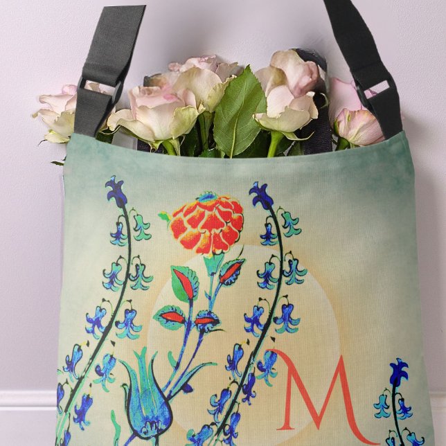 Sac Ajustable Tulipes d'oeillets vintages Monogrammes (Créateur téléchargé)