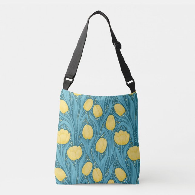 Sac Ajustable Tulipes en bleu et jaune (Devant)