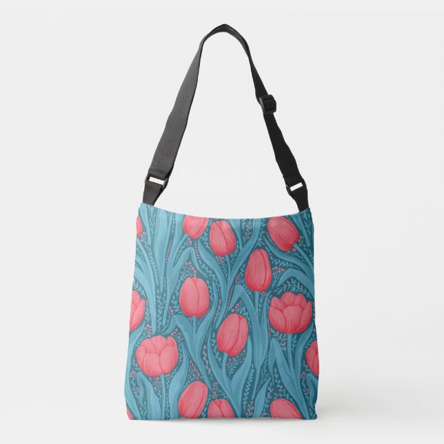 Sac Ajustable Tulipes en bleu et rouge (Devant)