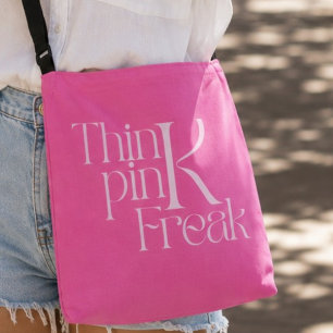 Sac Ajustable Typographie Moderne Audacieuse Rose Excentrique