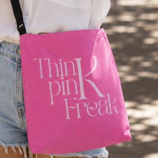 Sac Ajustable Typographie Moderne Audacieuse Rose Excentrique (Créateur téléchargé)