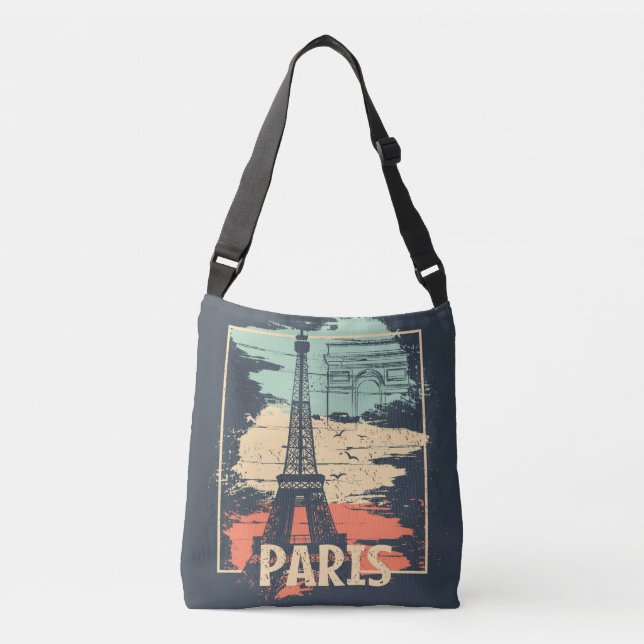 Sac Ajustable Typographie parisienne : affiche Eiffel abstraite. (Devant)
