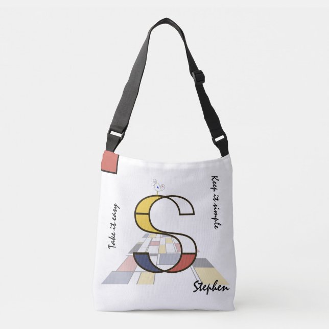 Sac Ajustable Un agréable néoplasticisme Art Monogramme. Lettre  (Devant)