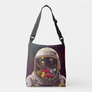 Sac Ajustable Un astronaute coloré dans l'espace avec des fleurs