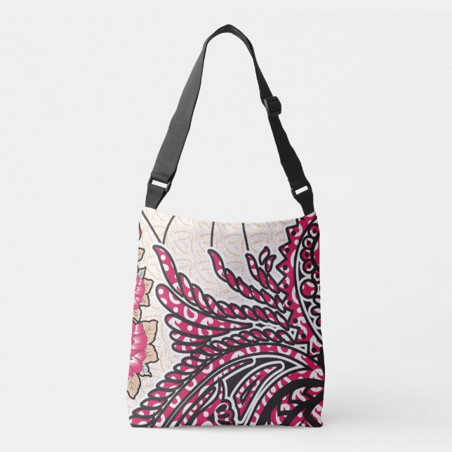 Sac Ajustable Un design cachemire décoratif avec rouge vif et ép (Devant)