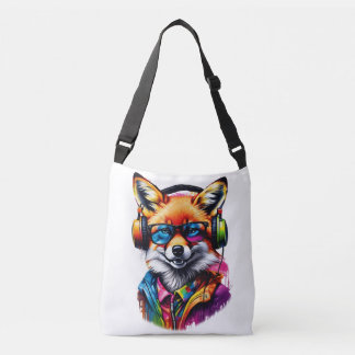 Sac Ajustable Un renard dans les écouteurs et les lunettes