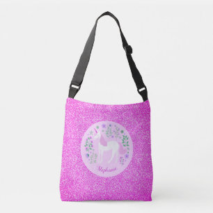 Sac Ajustable Unicorn Parties scintillant rose personnalisée