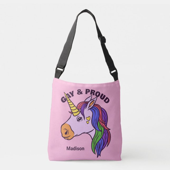 Sac Ajustable Unicorne Gay Texte Personnalisé (Devant)