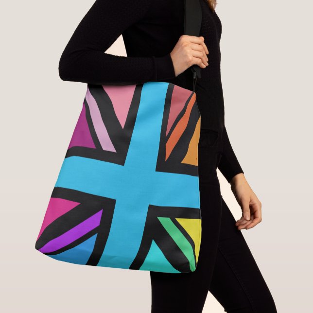 Sac Ajustable Union Jack/Drapeau Multicolore+Noir (De près)