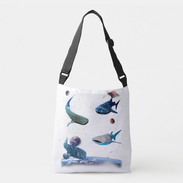 Sac Ajustable Universe Space Random Sharks Galaxy Poisson eau  (Devant)