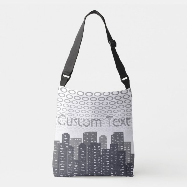 Sac Ajustable Urban Cityscape Shades of Grey Custom Text (Devant)