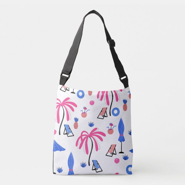 Sac Ajustable Vacances d'été : Palm Trees Ananas Motif (Devant)
