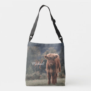 Sac Ajustable Vache de Highland calvaire herbe d'automne monogra