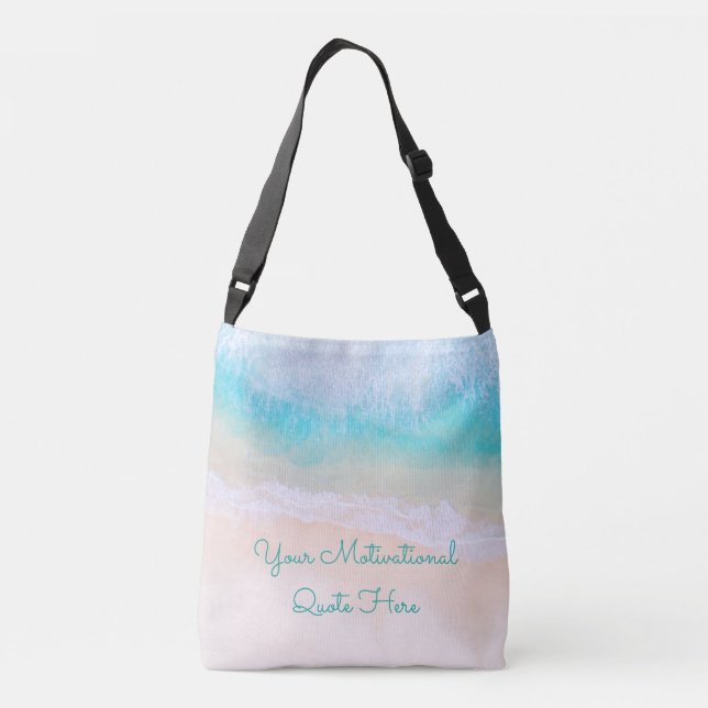 Sac Ajustable Vague, Sable, Citation Motivationnelle De Plage (Dos)