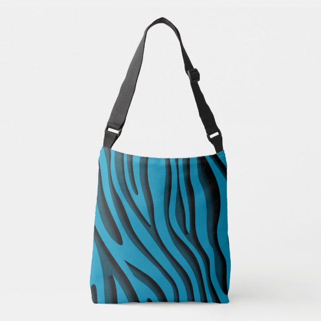 Sac Ajustable Vague Zèbre 3D Bleu Doux De Luxe (Devant)