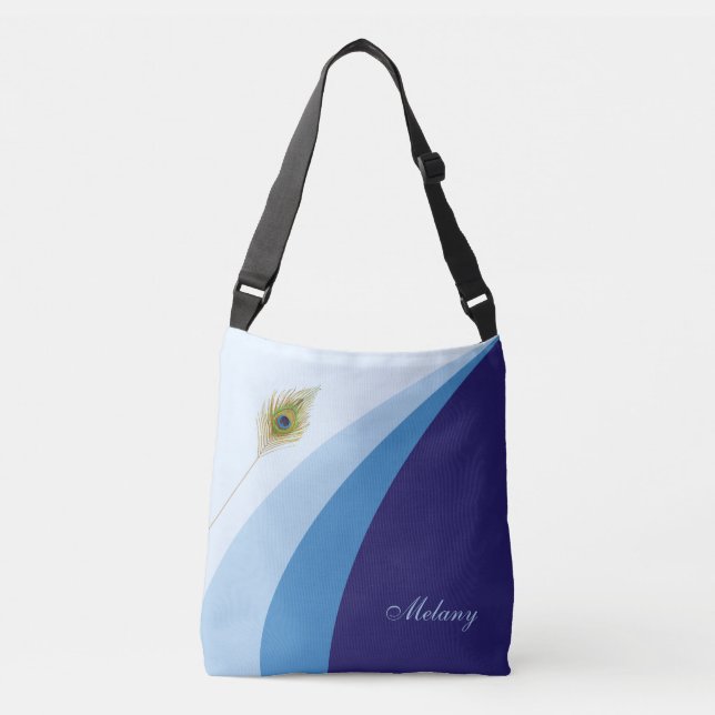 Sac Ajustable Vagues abstraites dans des nuances de bleu et plum (Devant)