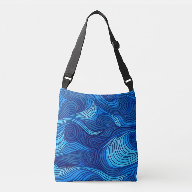 Sac Ajustable Vagues d'eau bleu turquoise Abstraite | (Devant)