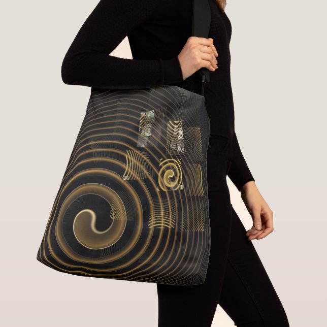 Sac Ajustable Vagues dorées hypnotiques Art abstrait moderne (De près)