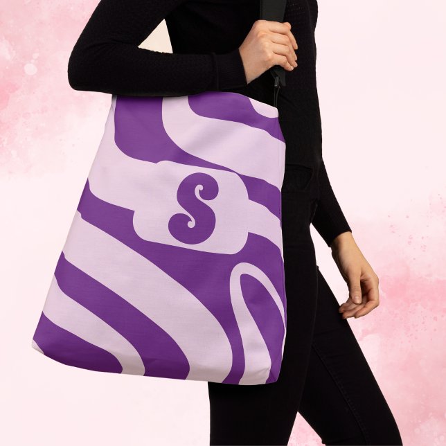 Sac Ajustable Vagues Rétro Violettes et Roses  (Créateur téléchargé)