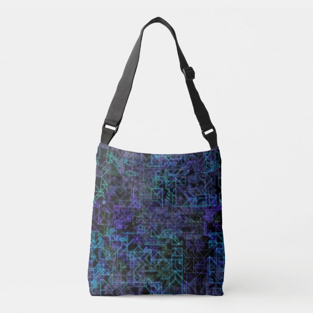 Sac Ajustable veines cybernétiques, en bleu et vert : (Devant)