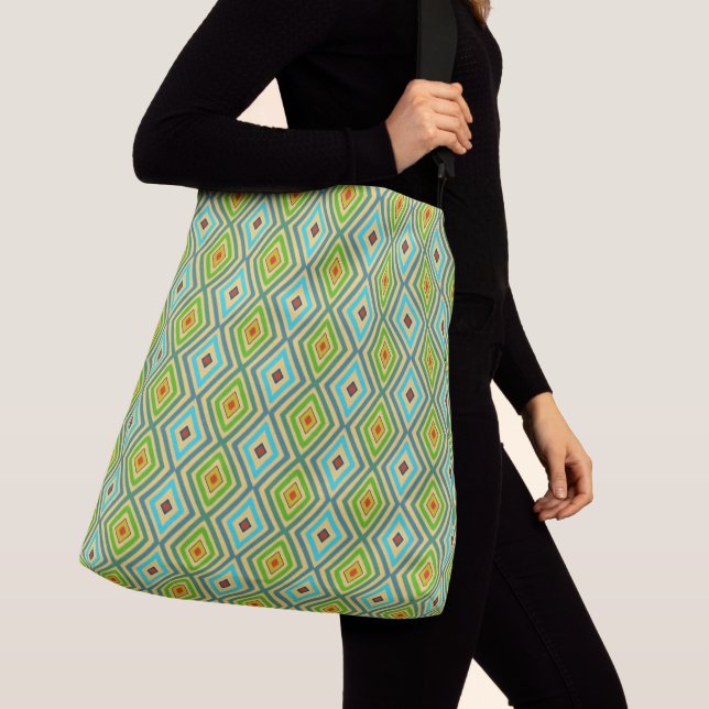 Sac Ajustable Vert Bleu Géométrique Unique  (De près)