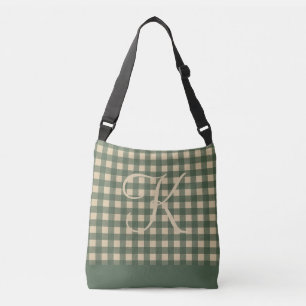 Sac Ajustable Vert Marron Buffalo Plaid Rustique Campagnard Mono