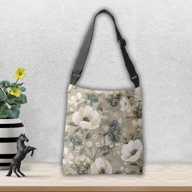 Sac Ajustable Vert Sage Et Floral Crème (Créateur téléchargé)